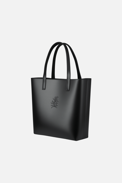 Black Leather Tote Bag