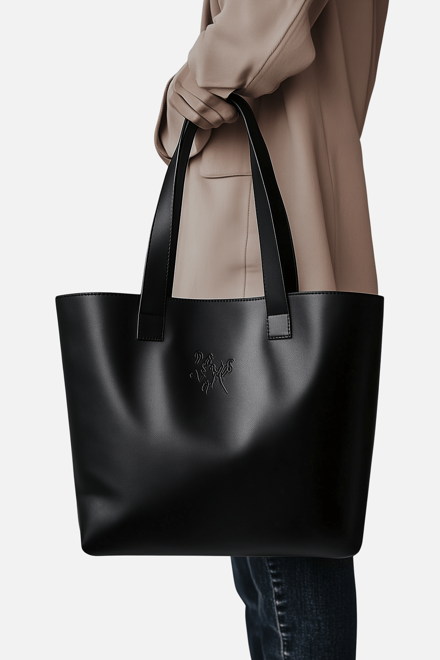Black Leather Tote Bag