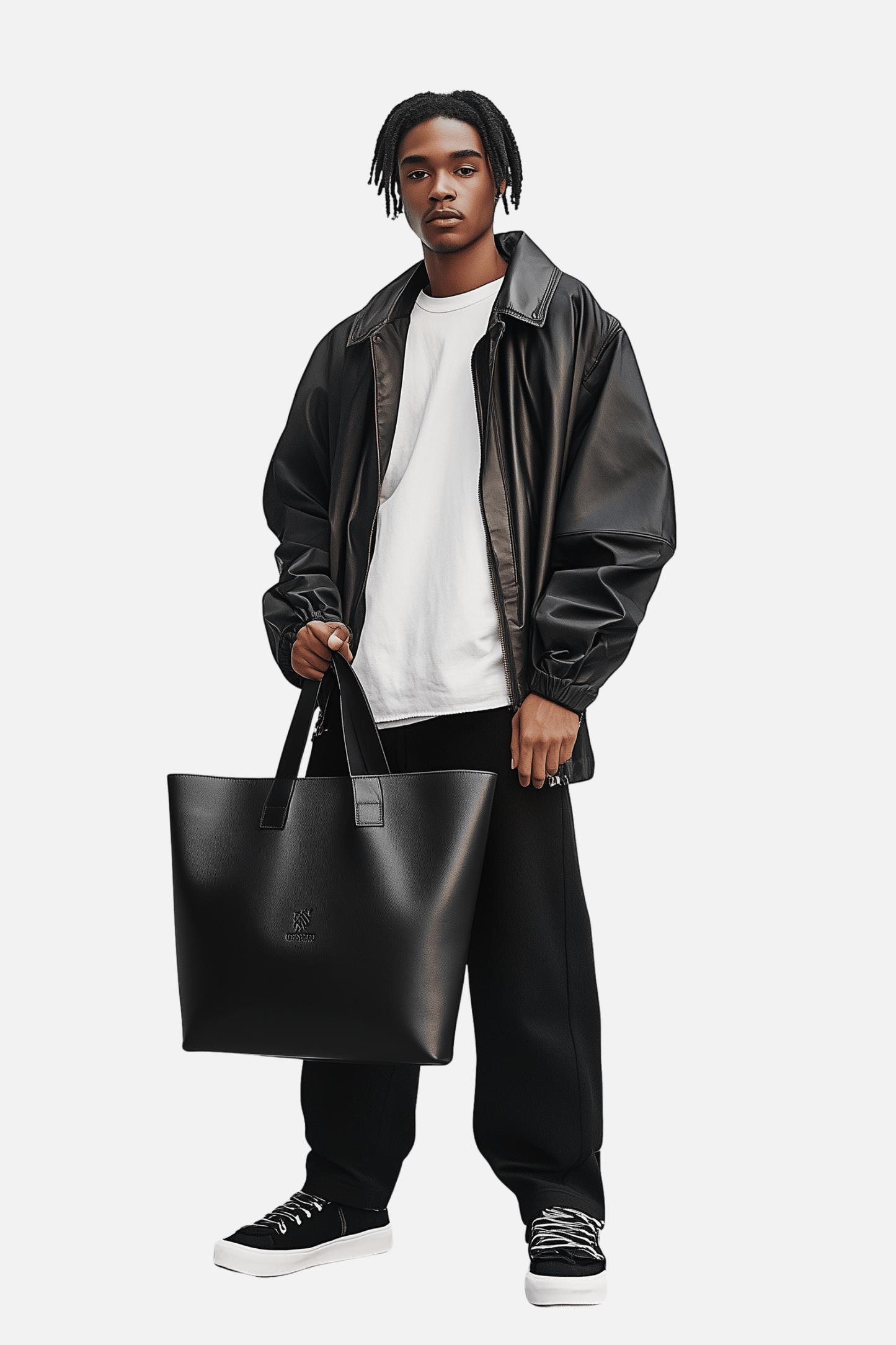 Black Leather Tote Bag